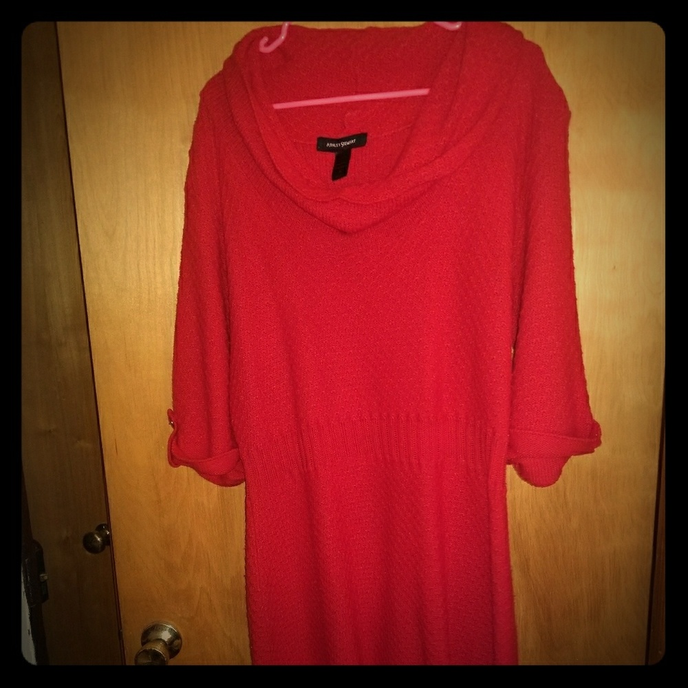 Red sweater dress